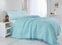 L'essentiel linge de maison Sábana doble de piqué Turquesa